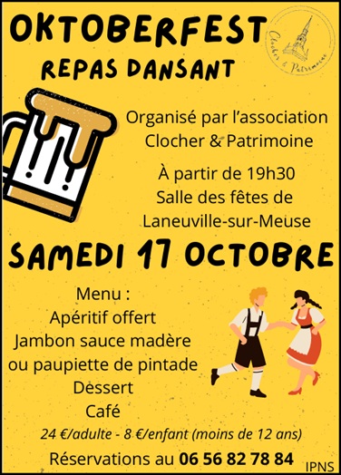 Soirée Bavaroise le samedi 17 octobre à Laneuville